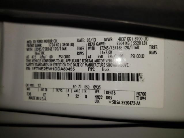 Photo 10 from auction – 2013 FORD ECONOLINE with VIN 1FTNE2EW1DDA80455