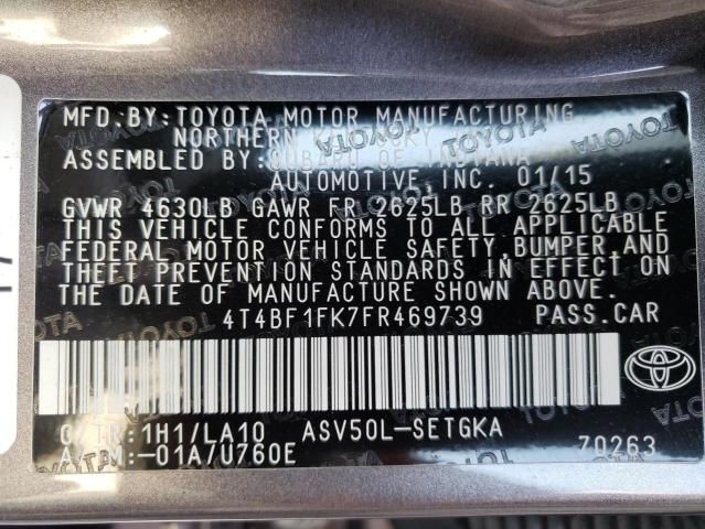 Photo 10 from auction – 2015 TOYOTA CAMRY LE with VIN 4T4BF1FK7FR469739