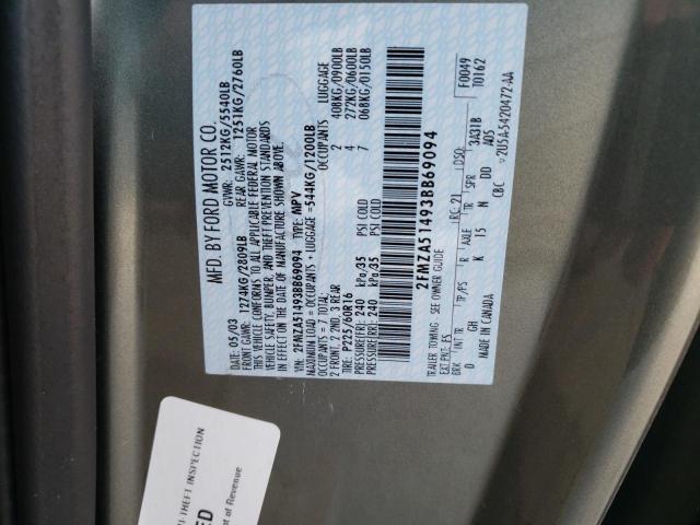 Photo 10 from auction – 2003 FORD WINDSTAR L with VIN 2FMZA51493BB69094