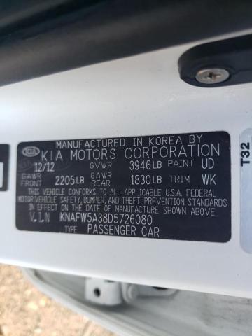 Photo 10 from auction – 2013 KIA FORTE SX with VIN KNAFW5A38D5726080