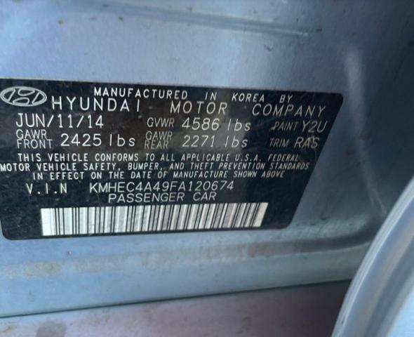 Photo 10 from auction – 2015 HYUNDAI SONATA HYB with VIN KMHEC4A49FA120674