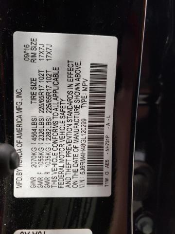 Photo 10 from auction – 2016 HONDA CR-V SE with VIN 5J6RM4H48GL120299