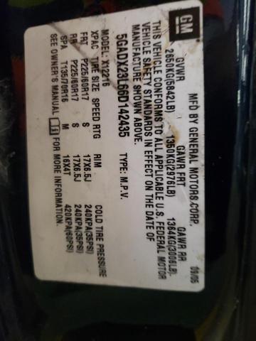 Photo 10 from auction – 2006 BUICK TERRAZA CX with VIN 5GADX23L66D142435