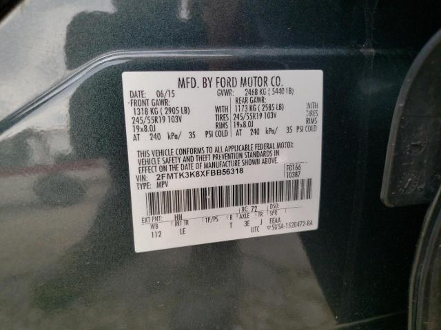 Photo 10 from auction – 2015 FORD EDGE TITAN with VIN 2FMTK3K8XFBB56318