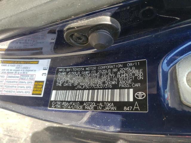 Photo 10 from auction – 2012 TOYOTA SCION TC with VIN JTKJF5C77C3027376