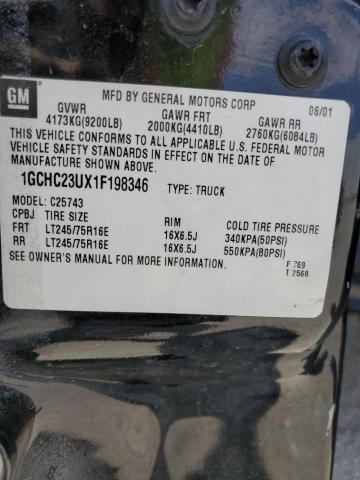 Photo 10 from auction – 2001 CHEVROLET SILVERADO with VIN 1GCHC23UX1F198346