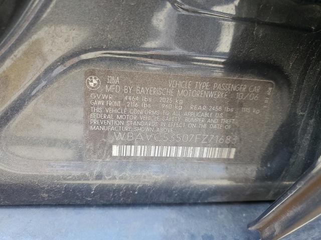Photo 10 from auction – 2007 BMW 328 I SULE with VIN WBAVC53507FZ71683