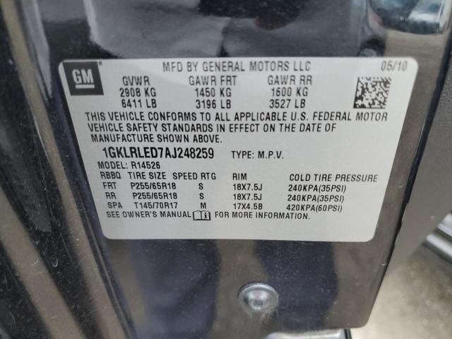 Photo 10 from auction – 2010 GMC ACADIA SLE with VIN 1GKLRLED7AJ248259