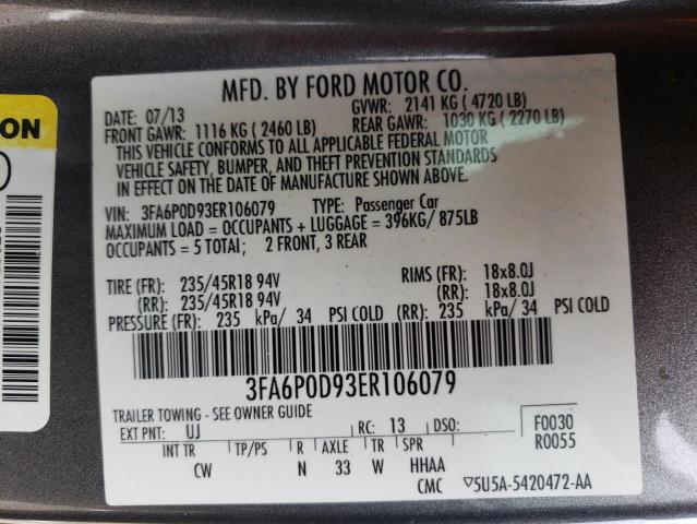Photo 10 from auction – 2014 FORD FUSION TIT with VIN 3FA6P0D93ER106079