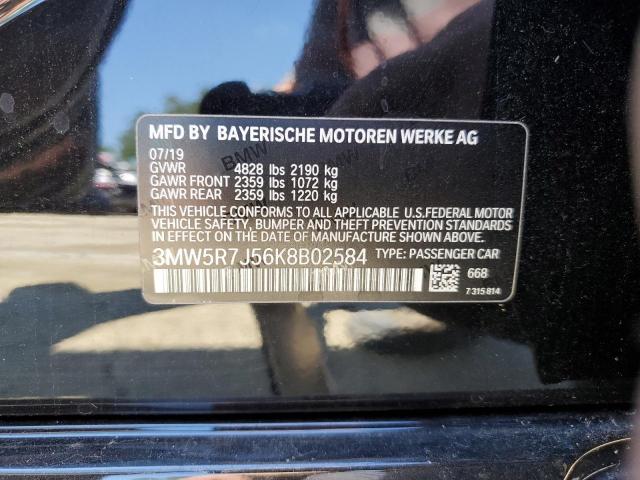 Photo 10 from auction – 2019 BMW 330XI with VIN 3MW5R7J56K8B02584