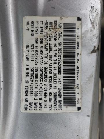 Photo 10 from auction – 2004 HONDA CR-V EX with VIN SHSRD78844U236195