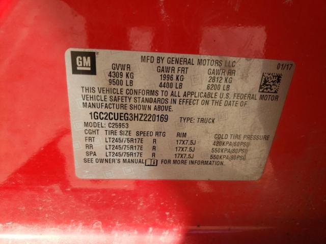 Photo 10 from auction – 2017 CHEVROLET SILVERADO with VIN 1GC2CUEG3HZ220169