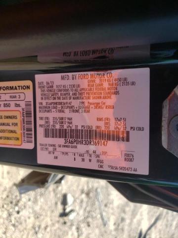 Photo 10 from auction – 2013 FORD FUSION SE with VIN 3FA6P0HR3DR369147