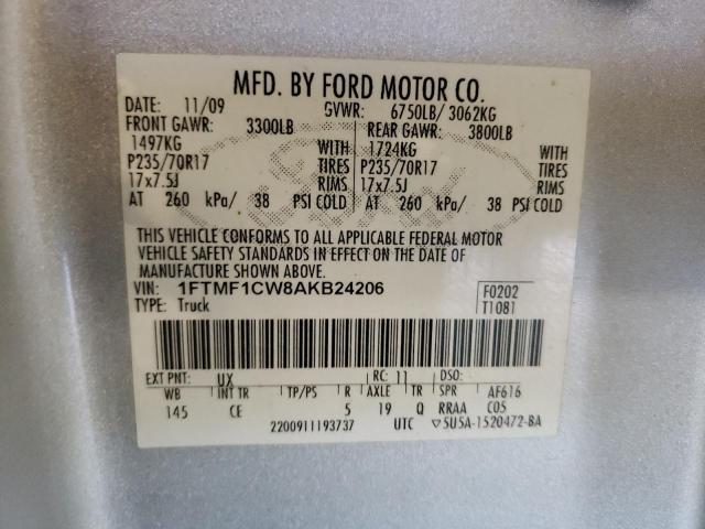 Photo 10 from auction – 2010 FORD F150 with VIN 1FTMF1CW8AKB24206