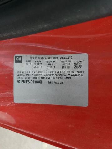 Photo 10 from auction – 2013 CHEVROLET CAMARO LT with VIN 2G1FB1E34D9104850