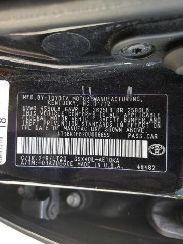 Photo 10 from auction – 2013 TOYOTA AVALON BAS with VIN 4T1BK1EB2DU006699