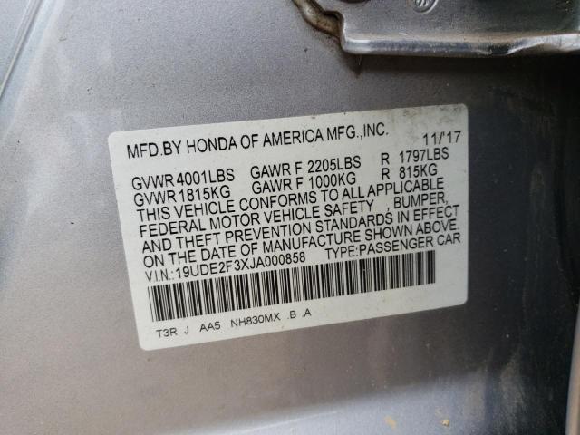 Photo 10 from auction – 2018 ACURA ILX BASE W with VIN 19UDE2F3XJA000858