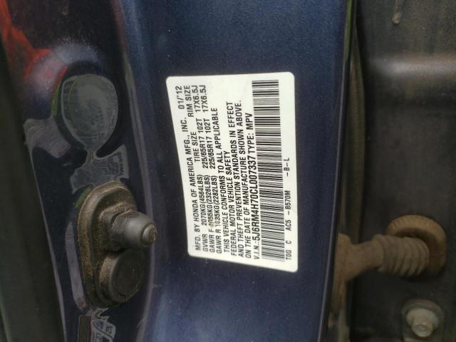 Photo 10 from auction – 2012 HONDA CR-V EXL with VIN 5J6RM4H70CL007337