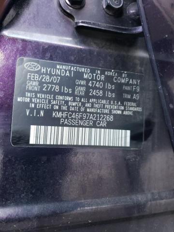 Photo 10 from auction – 2007 HYUNDAI AZERA SE with VIN KMHFC46F97A212268