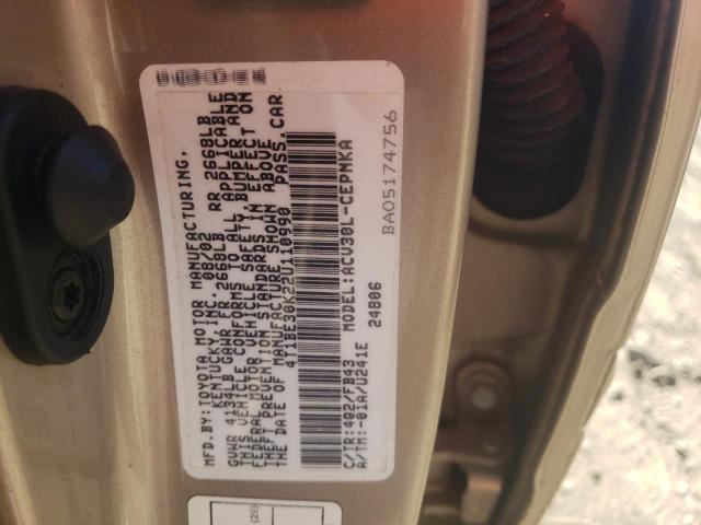 Photo 10 from auction – 2002 TOYOTA CAMRY LE with VIN 4T1BE30K22U110990