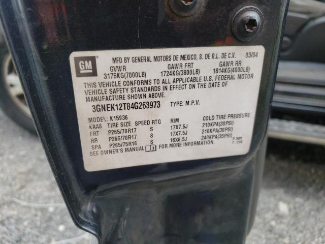 Photo 10 from auction – 2004 CHEVROLET AVALANCHE with VIN 3GNEK12T84G263973