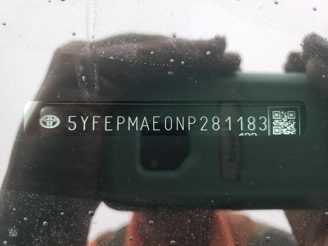 Photo 10 from auction – 2022 TOYOTA COROLLA LE with VIN 5YFEPMAE0NP281183