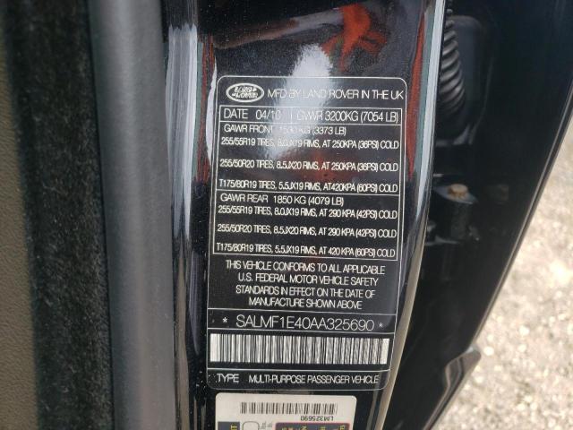 Photo 10 from auction – 2010 LAND ROVER RANGE ROVE with VIN SALMF1E40AA325690