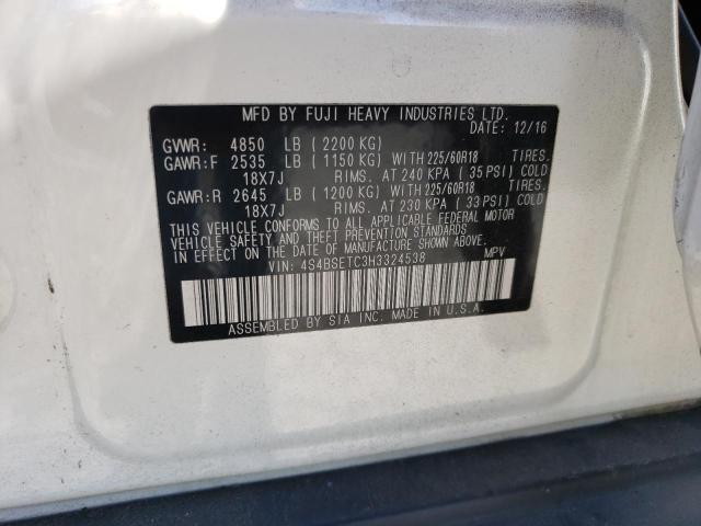 Photo 10 from auction – 2017 SUBARU OUTBACK TO with VIN 4S4BSETC3H3324538