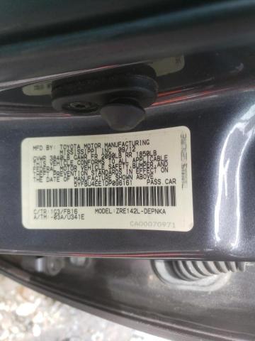 Photo 10 from auction – 2013 TOYOTA COROLLA BA with VIN 5YFBU4EE1DP096161