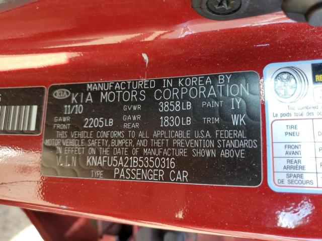 Photo 10 from auction – 2011 KIA FORTE EX with VIN KNAFU5A21B5350316