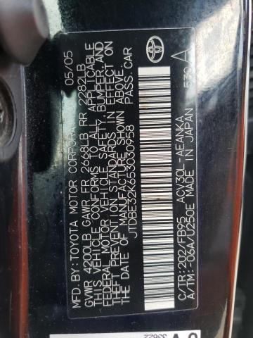 Photo 10 from auction – 2005 TOYOTA CAMRY LE with VIN JTDBE32K653030958