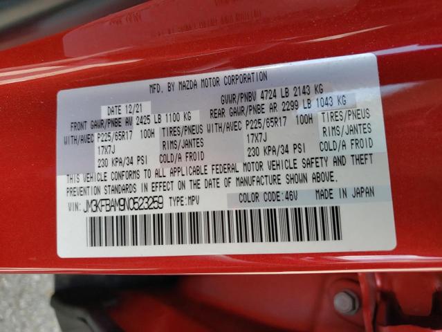 Photo 10 from auction – 2022 MAZDA CX-5 with VIN JM3KFBAM9N0523259