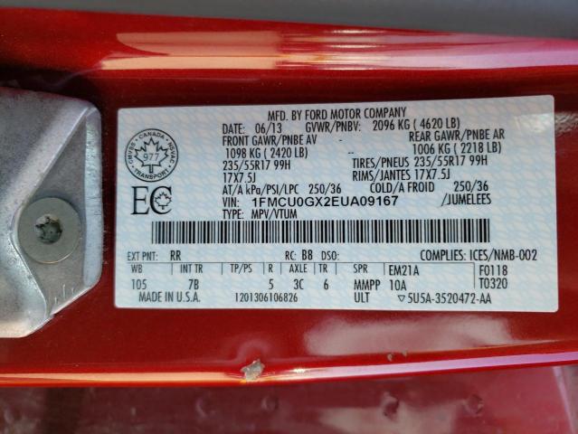 Photo 10 from auction – 2014 FORD ESCAPE SE with VIN 1FMCU0GX2EUA09167