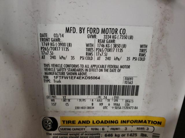 Photo 10 from auction – 2014 FORD F150 SUPER with VIN 1FTFW1EF4EKD95064