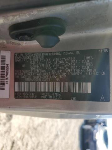 Photo 10 from auction – 2006 TOYOTA SIENNA CE with VIN 5TDZA23C56S423975