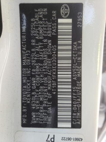 Photo 10 from auction – 2014 TOYOTA CAMRY L with VIN 4T1BF1FKXEU300405