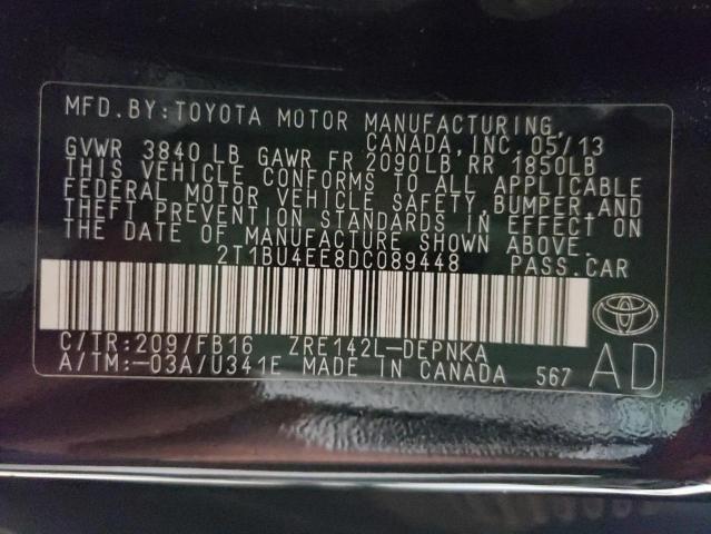Photo 10 from auction – 2013 TOYOTA COROLLA BA with VIN 2T1BU4EE8DC089448