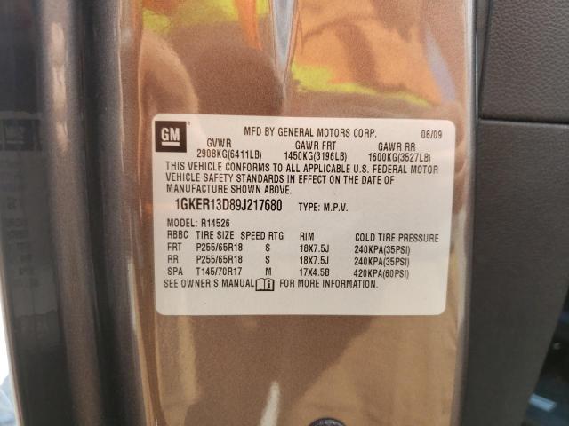 Photo 10 from auction – 2009 GMC ACADIA SLE with VIN 1GKER13D89J217680