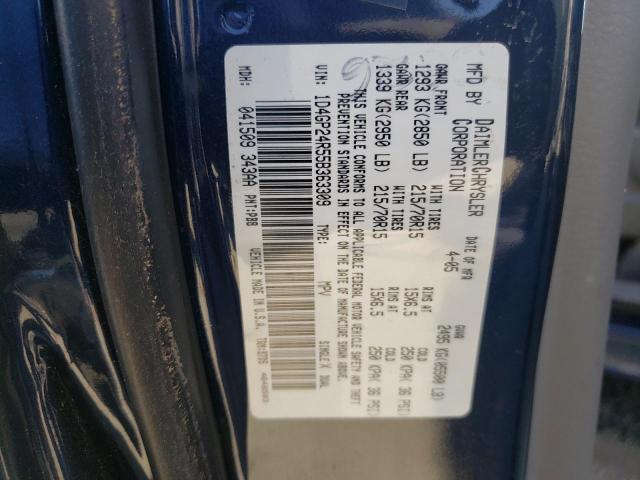 Photo 10 from auction – 2005 DODGE GRAND CARA with VIN 1D4GP24R55B363309