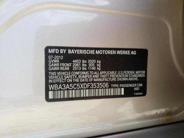 Photo 10 from auction – 2013 BMW 328 I with VIN WBA3A5C5XDF353506