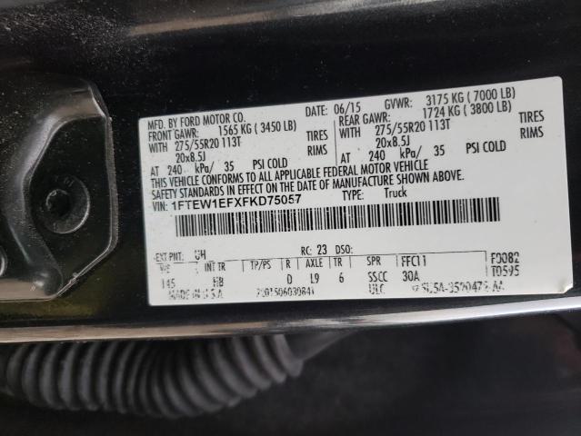 Photo 10 from auction – 2015 FORD F150 SUPER with VIN 1FTEW1EFXFKD75057