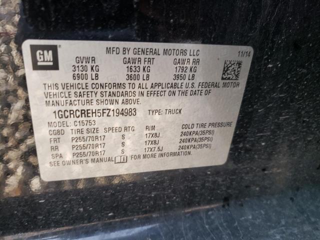 Photo 10 from auction – 2015 CHEVROLET SILVERADO with VIN 1GCRCREH5FZ194983