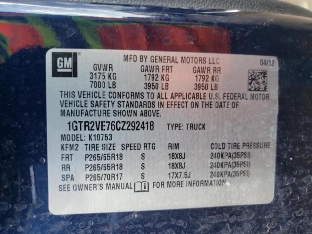 Photo 10 from auction – 2012 GMC SIERRA K15 with VIN 1GTR2VE76CZ292418