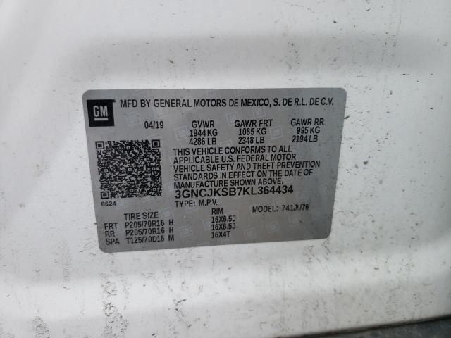 Photo 10 from auction – 2019 CHEVROLET TRAX LS with VIN 3GNCJKSB7KL364434