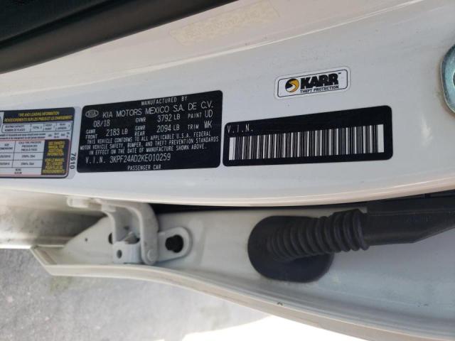 Photo 10 from auction – 2019 KIA FORTE FE with VIN 3KPF24AD2KE010259