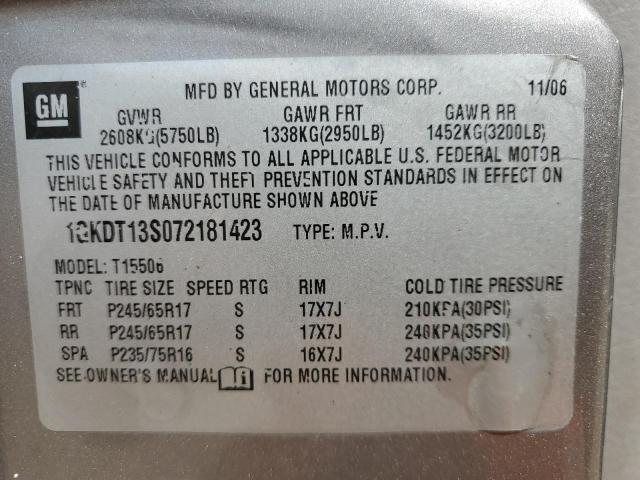 Photo 10 from auction – 2007 GMC ENVOY with VIN 1GKDT13S072181423