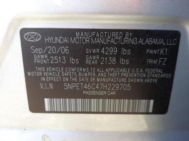 Photo 10 from auction – 2007 HYUNDAI SONATA GLS with VIN 5NPET46C47H229705