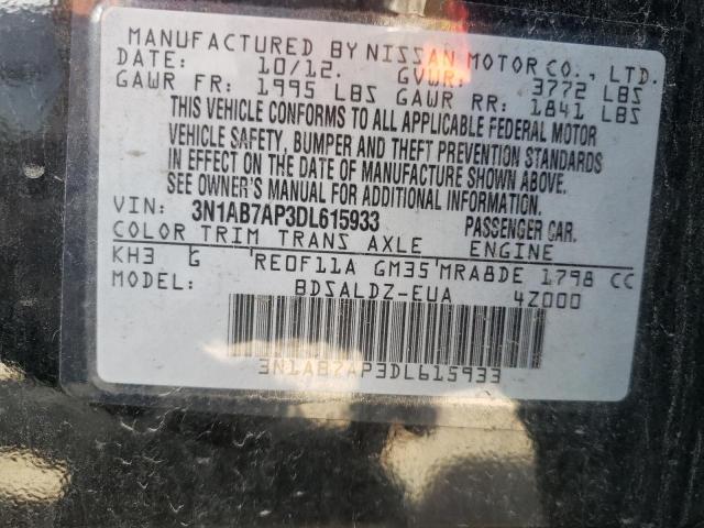Photo 10 from auction – 2013 NISSAN SENTRA S with VIN 3N1AB7AP3DL615933