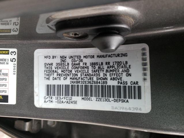 Photo 10 from auction – 2006 TOYOTA COROLLA CE with VIN 1NXBR32E36Z684189