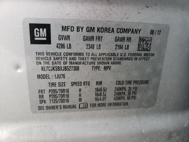 Photo 10 from auction – 2018 CHEVROLET TRAX LS with VIN KL7CJKSBXJB527308
